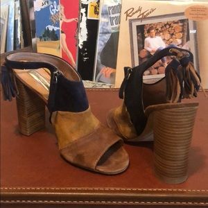 Halogen suede block heel